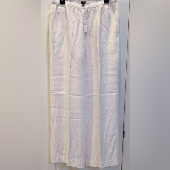 NWT J.Crew ($148) Stratus Pant Textured Satin Ivory Small - Picture 7 of 8